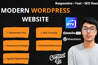 design a modern iptv website with wordpress and elementor