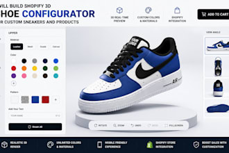 build shopify 3d shoe configurator for custom sneakers and products