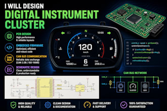 design digital instrument cluster pcb, embedded firmware, can bus and schematic