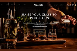 design a wine shopify store for winery, liquor and beverage brands