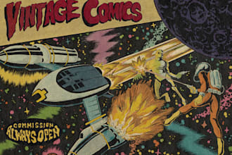 create cmyk halftone vintage retro comic art style