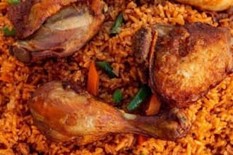 cook jollof rice and chicken