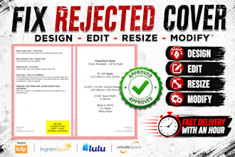 fix resize modify edit rejected book cover and paperback
