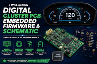 design digital cluster pcb, embedded firmware and schematic