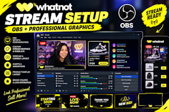 setup obs and  create professional whatnot stream graphics