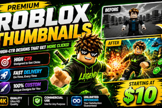 create high CTR roblox game thumbnails youtube thumbnail