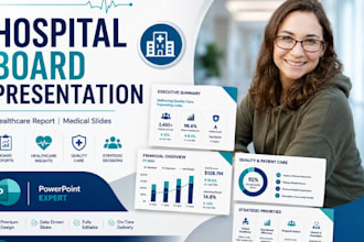 design hospital board presentation, healthcare report, medical slides