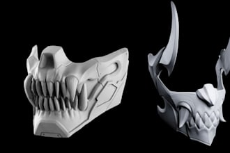 do 3d mask 3d helmet models for cosplay 3d  armor anime mask for printing