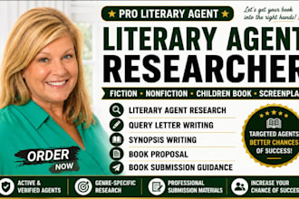 find literary agent, write query letter, synopsis and book proposal
