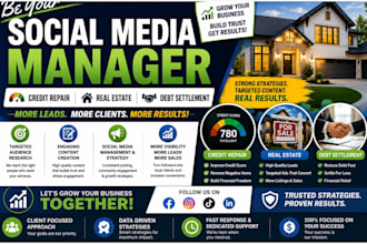 be your credit repair, real estate social media manager for debt settlement