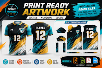 prepare print ready artwork with names and numbers
