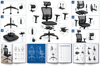 design assembly instruction drawings for user guides and instruction manuals