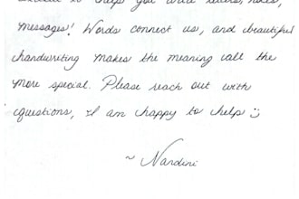 write notes and letters in cursive for you