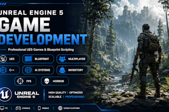 do unreal engine 5 game development, create ue5 game, blueprint scripting
