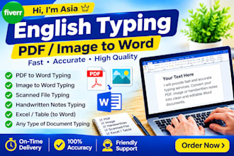 type PDF, image, and scanned documents into word