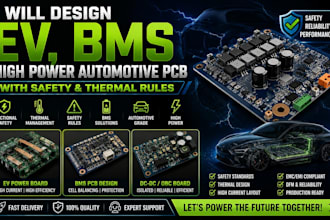 design ev, bms, high power automotive pcb with safety and thermal rules