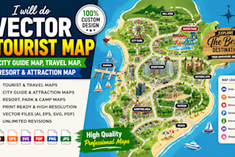 do vector tourist map city guide map travel map resort and attraction map