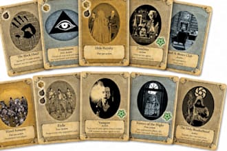 design custom card game, board game, tcg cards and game assets