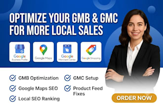 do gmb optimization, google maps local SEO, and gmc setup for ranking