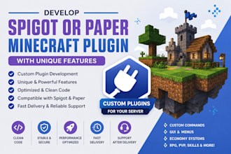 develop spigot or paper minecraft plugin with unique features