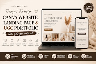 design canva website, redesign canva landing page, ugc portfolio web design