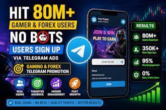 hit 80m gamer no bots users sign up via telegram ads forex telegram promotion