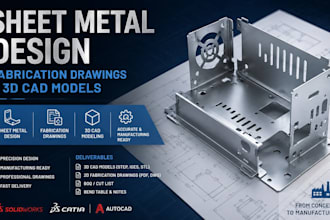 do 3d cad design, sheet metal design, fabrication drawings for 3d printing