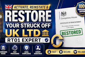 restore, reinstate, reactivate dissolved UK ltd company, rt01, strike off