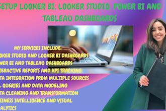 setup looker bi, looker studio, power bi and tableau dashboards