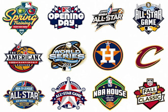 design custom nba, world series, mlb, all star and parody logo for your brand