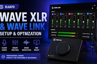 professionally setup elgato wave xlr and wave link for clear broadcast audio