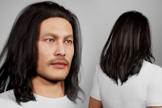 create realistic 3d groom hair for unreal engine metahuman and 3d character hair