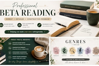 beta read, critique, and proofread your manuscript