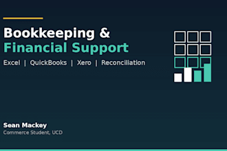 do bookkeeping, financial planning, and excel financial modeling