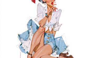 create pin up girl and pin up girl illustration
