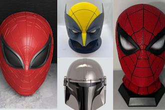 3d print and paint 3d mask 3d helmet props cosplay armor wearable mask shipping