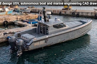 design usv, autonomous boat and marine engineering cad drawings