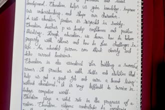 write your message in beautiful english handwriting