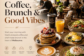 design eye catching social media posts for cafes, restaurants, and food brands