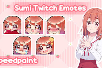 draw custom chibi anime pngtuber model vtuber avatar streaming emote design