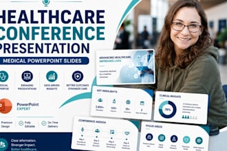 design healthcare conference presentation, medical powerpoint slides