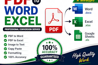 convert PDF to word, excel, or google sheets accurately