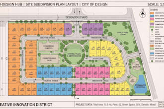 subdivision site plan design, plot layout, and 2d rendered master plan