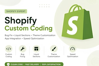 fix shopify custom coding, liquid, theme customization app integration SEO