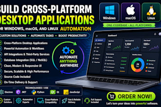 build cross platform desktop application for windows, macos and linux automation