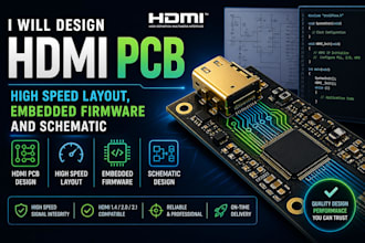 design hdmi pcb, high speed layout, embedded firmware and schematic