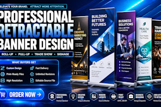 design retractable banner, roll up banner, pull up banner, billboard banner des