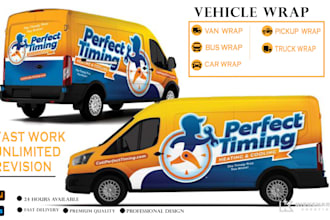do unique professional car, vehicle wrap, van wrap, pickup truckwrap design, etc