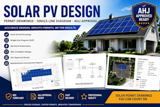 design solar permit drawings and electrical single line diagram for ahj approval