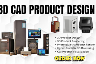 create 3d cad product design, consumer electronics and 3d product rendering
